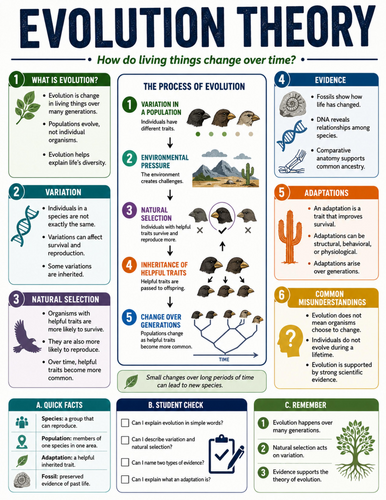 Evolution Theory I Educational Poster