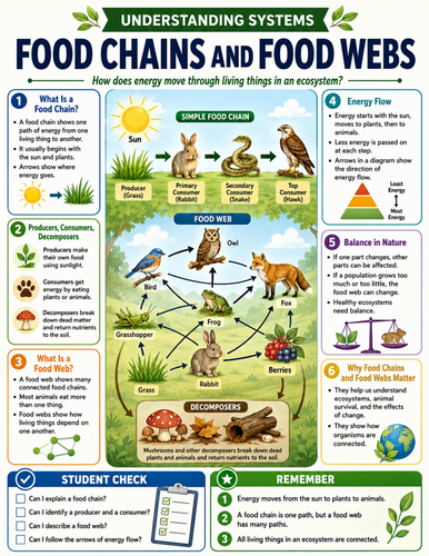 Food Chains and Food Webs I Educational Poster