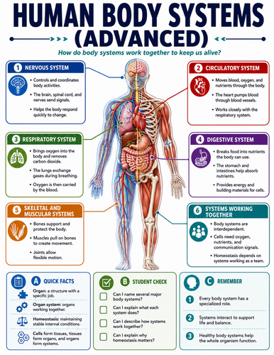 Human Body Systems - Advanced I Educational Poster