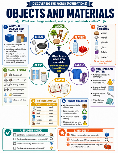 Objects and Materials I Educational Poster