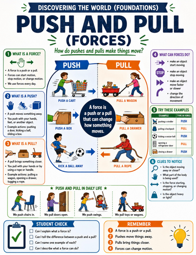 Push and Pull I Educational Poster