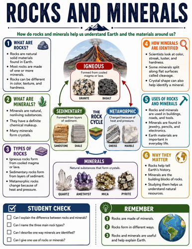 Rocks and Minerals I Educational Poster