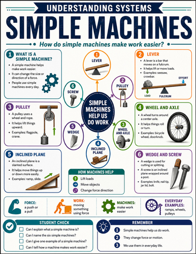 Simple Machines I Educational Poster