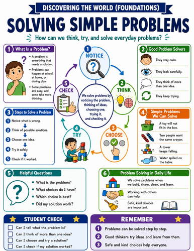 Solving Simple Problems I Educational Poster
