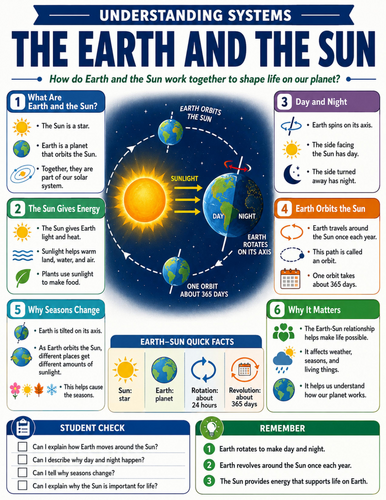 The Earth and the Sun I Educational Poster