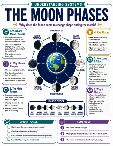The Moon Phases I Educational Poster