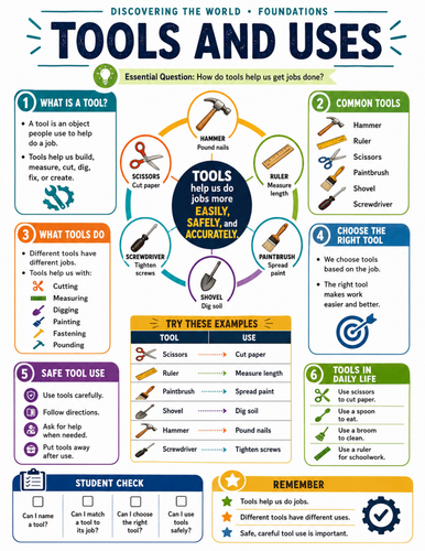 Tools and Uses I Educational Poster
