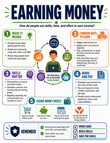 Earning Money I Educational Poster