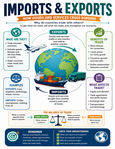 Imports & Exports I Educational Poster