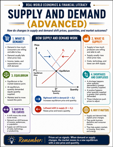 Supply and Demand - Advanced I Educational Poster
