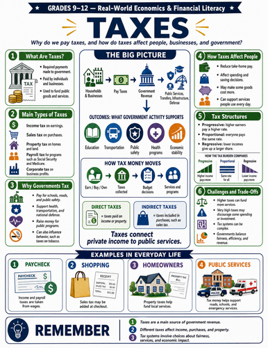 Taxes + I Educational Poster