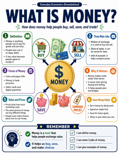 What Is Money I Educational Poster