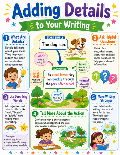 Adding Details I Elementary School Poster I Classroom Decor
