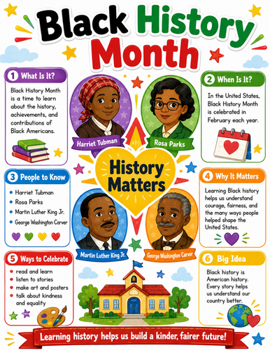 Black History Month I Elementary School Poster I Classroom Decor