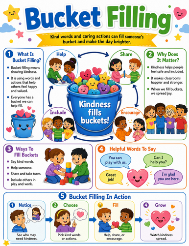 Bucket Filling I Elementary School Poster I Classroom Decor