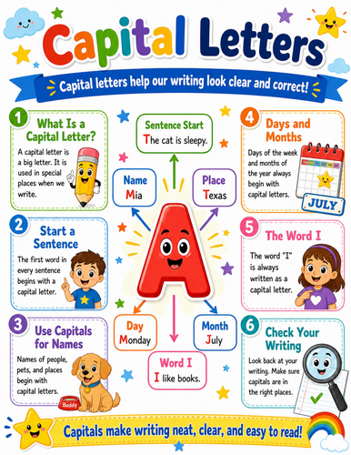 Capital Letters I Elementary School Poster I Classroom Decor