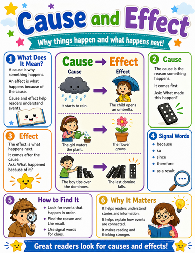 Cause and Effect I Elementary School Poster I Classroom Decor