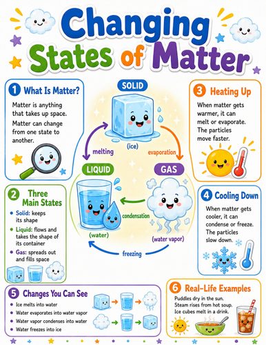 Changing States of Matter I Elementary School Poster I Classroom Decor