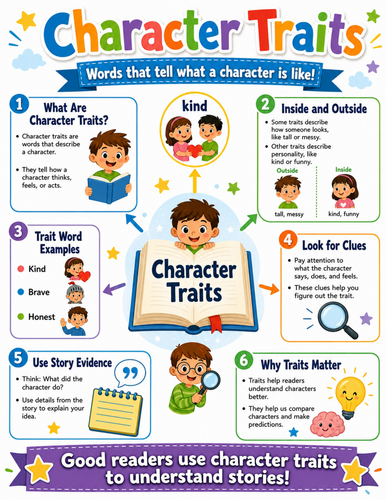 Character Traits I Elementary School Poster I Classroom Decor