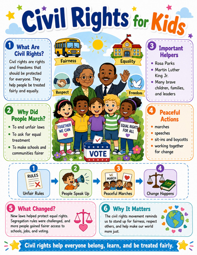 Civil Rights for Kids I Elementary School Poster I Classroom Decor