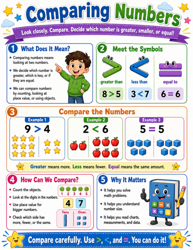 Comparing Numbers I Elementary School Poster I Classroom Decor