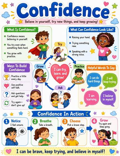 Confidence I Elementary School Poster I Classroom Decor