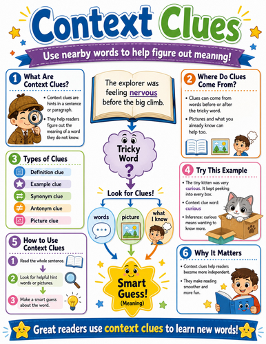 Context Clues I Elementary School Poster I Classroom Decor