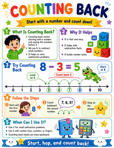Counting Back I Elementary School Poster I Classroom Decor