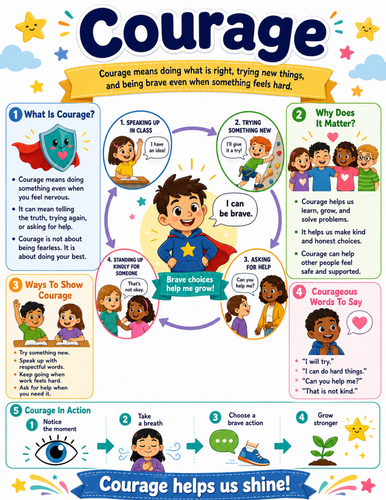 Courage I Elementary School Poster I Classroom Decor