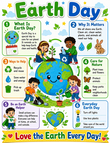 Earth Day I Elementary School Poster I Classroom Decor