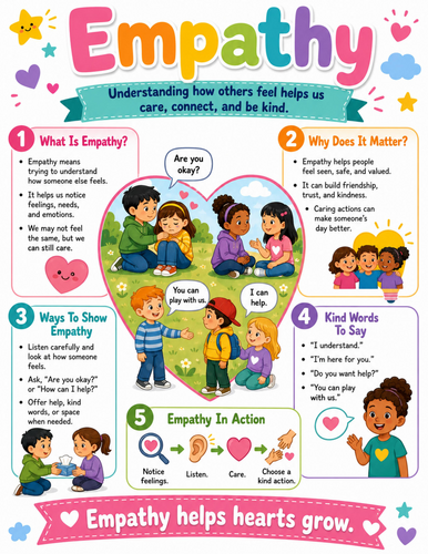 Empathy I Elementary School Poster I Classroom Decor