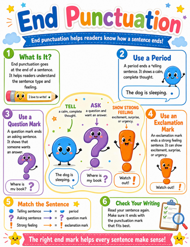 End Punctuation I Elementary School Poster I Classroom Decor