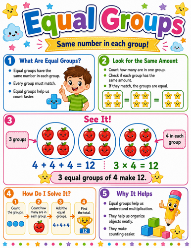 Equal Groups I Elementary School Poster I Classroom Decor