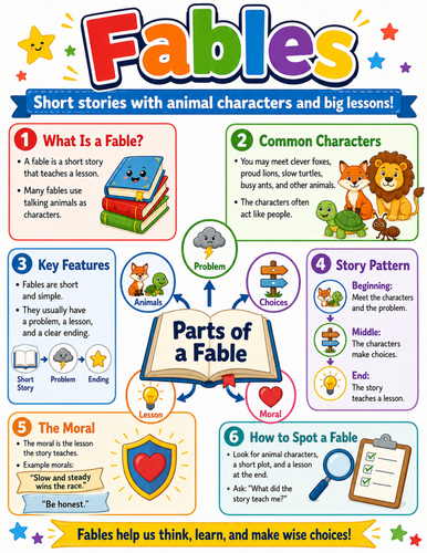 Fables I Elementary School Poster I Classroom Decor