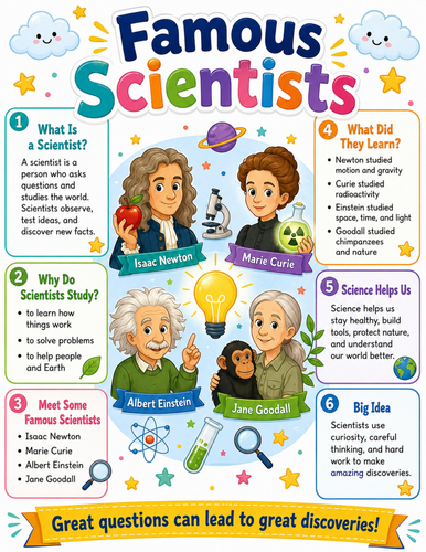 Famous Scientists I Elementary School Poster I Classroom Decor