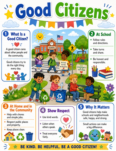 Good Citizens I Elementary School Poster I Classroom Decor