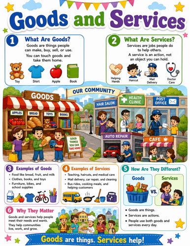 Goods and Services I Elementary School Poster I Classroom Decor