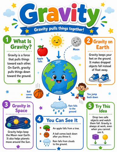 Gravity I Elementary School Poster I Classroom Decor