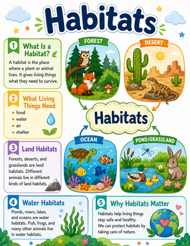 Habitats I Elementary School Poster I Classroom Decor