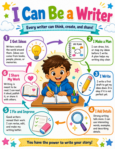 I can be a Writer I Elementary School Poster I Classroom Decor