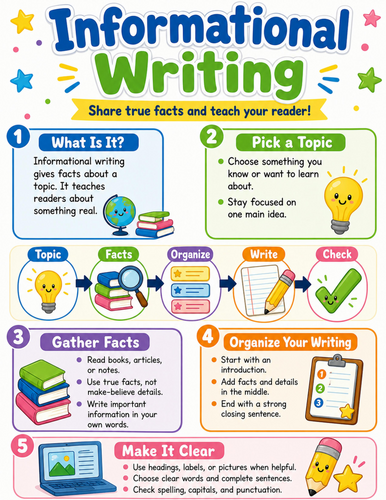 Informational Writing I Elementary School Poster I Classroom Decor