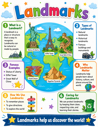 Landmarks I Elementary School Poster I Classroom Decor