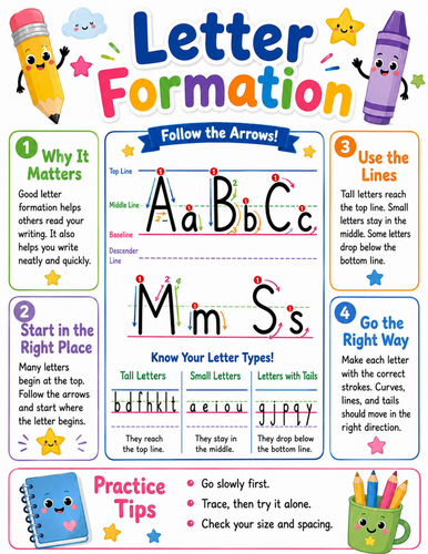 Letter Formation I Elementary School Poster I Classroom Decor