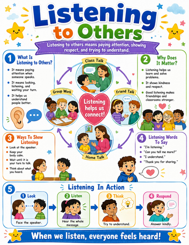 Listening to Others I Elementary School Poster I Classroom Decor