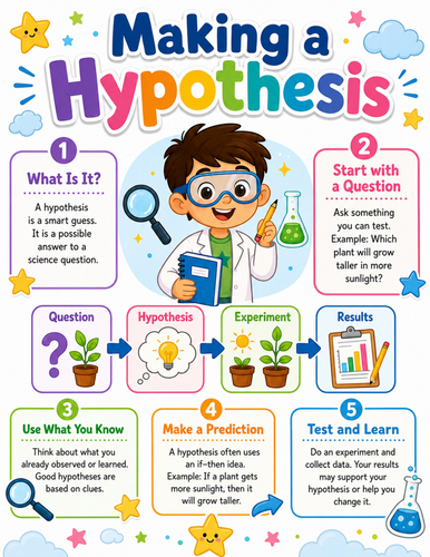 Making a Hypothesis I Elementary School Poster I Classroom Decor
