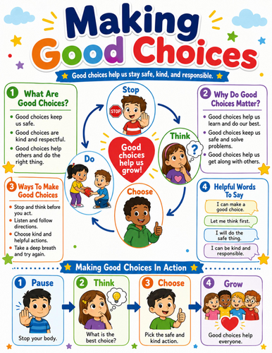 Making Good Choices I Elementary School Poster I Classroom Decor