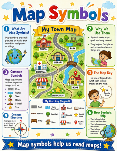 Map Symbols I Elementary School Poster I Classroom Decor