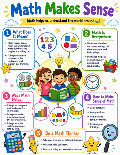 Math Makes Sense I Elementary School Poster I Classroom Decor