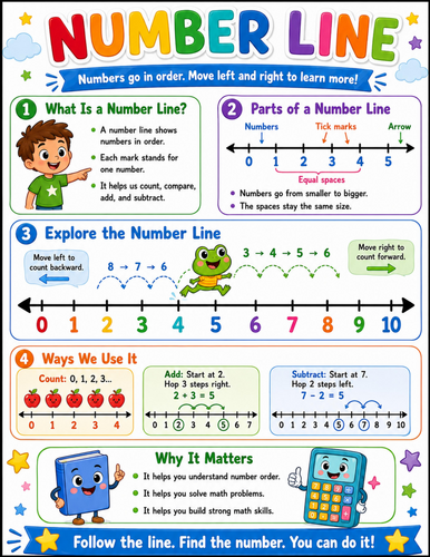 Number Line I Elementary School Poster I Classroom Decor