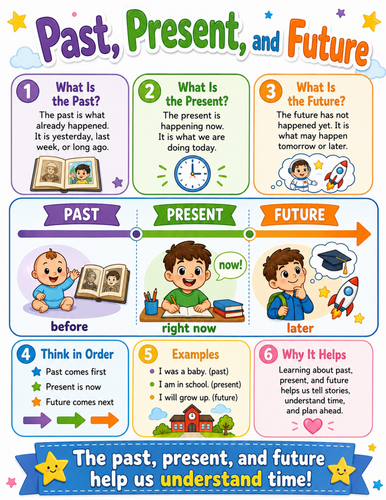 Past, Present, and Future I Elementary School Poster I Classroom Decor